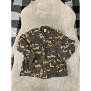 Gap Womens Full Zip Camo Utility‎ Military Green Jacket Size Small